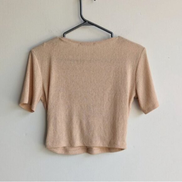 Zara textured tan wrap crop top - Picture 2 of 4